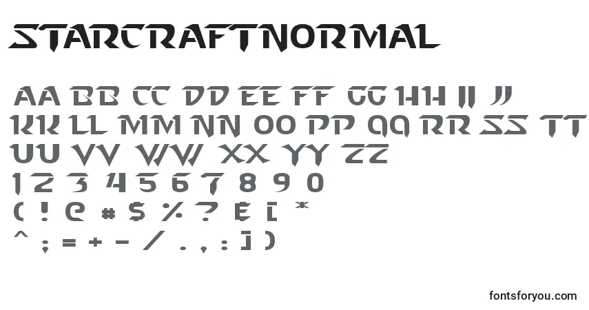 Czcionka StarcraftNormal – alfabet, cyfry, specjalne znaki