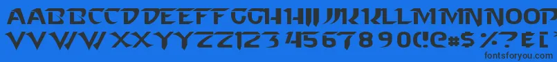 StarcraftNormal-Schriftart – Schwarze Schriften auf blauem Hintergrund