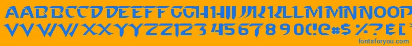 StarcraftNormal Font – Blue Fonts on Orange Background