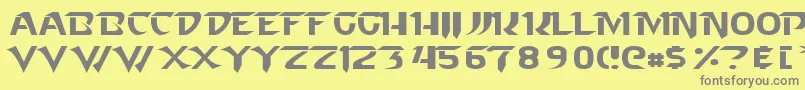 Fonte StarcraftNormal – fontes cinzas em um fundo amarelo