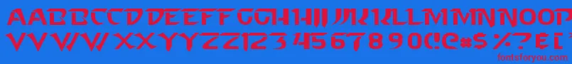 StarcraftNormal-Schriftart – Rote Schriften auf blauem Hintergrund