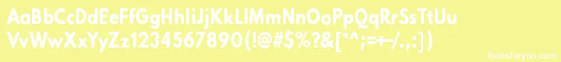 PinkChaos-fontti – valkoiset fontit keltaisella taustalla