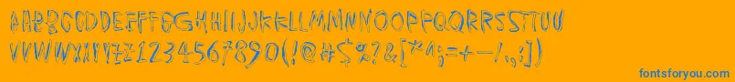 MuspiMerolThgil Font – Blue Fonts on Orange Background