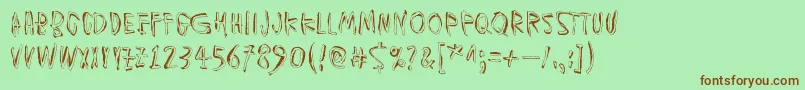MuspiMerolThgil Font – Brown Fonts on Green Background