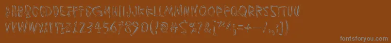 フォントMuspiMerolThgil – 茶色の背景に灰色の文字