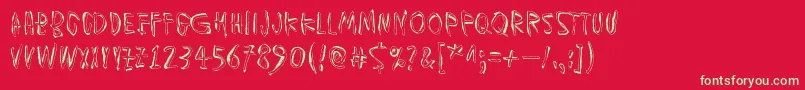 MuspiMerolThgil Font – Green Fonts on Red Background