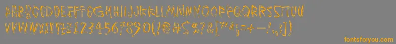 MuspiMerolThgil-Schriftart – Orangefarbene Schriften auf grauem Hintergrund