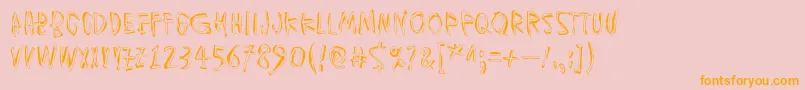 MuspiMerolThgil Font – Orange Fonts on Pink Background