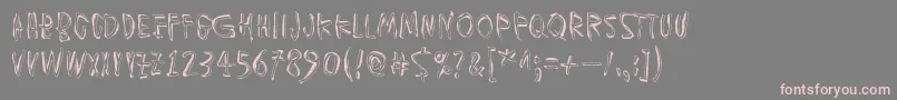フォントMuspiMerolThgil – 灰色の背景にピンクのフォント