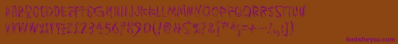 MuspiMerolThgil Font – Purple Fonts on Brown Background