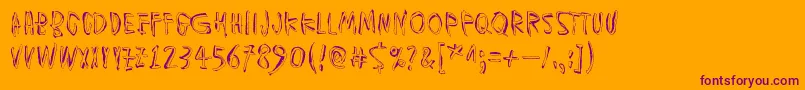 MuspiMerolThgil Font – Purple Fonts on Orange Background