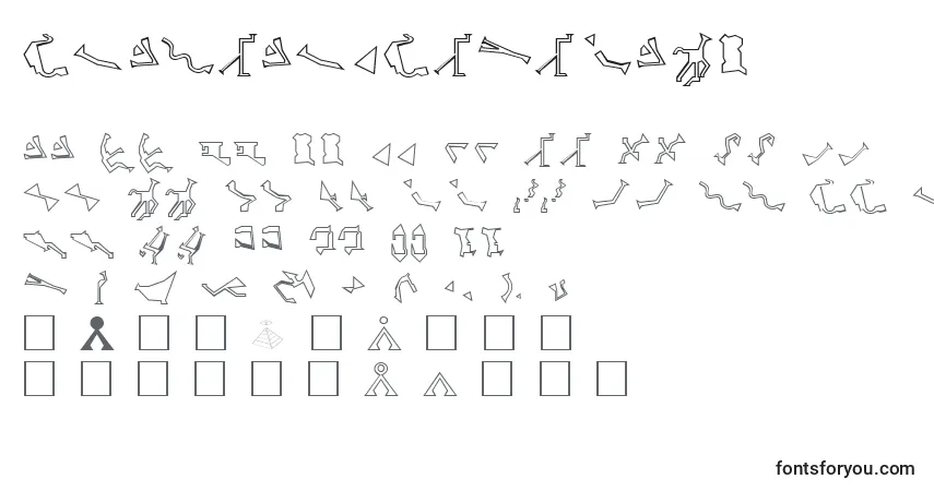 A fonte StargateSg1GoAld – alfabeto, números, caracteres especiais