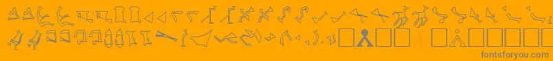 Fonte StargateSg1GoAld – fontes cinzas em um fundo laranja