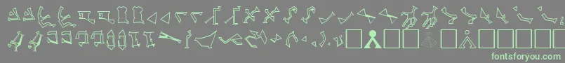 StargateSg1GoAld-Schriftart – Grüne Schriften auf grauem Hintergrund