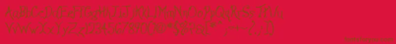 Anyway ffy Font – Brown Fonts on Red Background