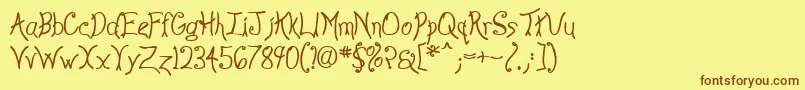 Anyway ffy-fontti – ruskeat fontit keltaisella taustalla