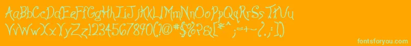 Anyway ffy Font – Green Fonts on Orange Background