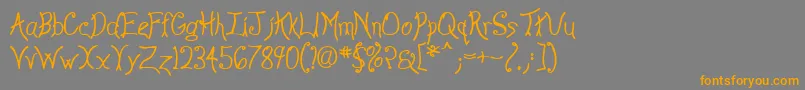 Anyway ffy Font – Orange Fonts on Gray Background