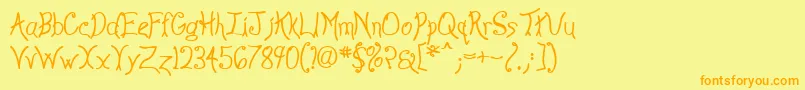 Anyway ffy Font – Orange Fonts on Yellow Background
