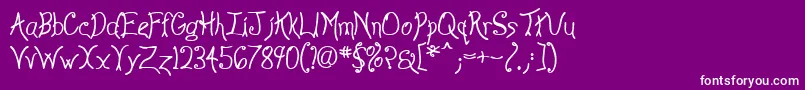 Anyway ffy Font – White Fonts on Purple Background