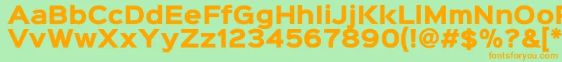 Sinkinsans800black Font – Orange Fonts on Green Background
