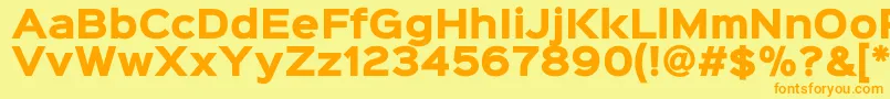 Czcionka Sinkinsans800black – pomarańczowe czcionki na żółtym tle