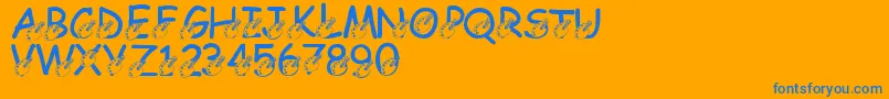 LmsDarrensDelight Font – Blue Fonts on Orange Background