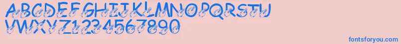 LmsDarrensDelight Font – Blue Fonts on Pink Background