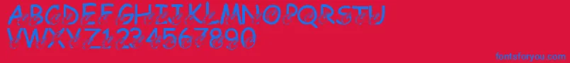 LmsDarrensDelight Font – Blue Fonts on Red Background