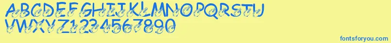 LmsDarrensDelight Font – Blue Fonts on Yellow Background