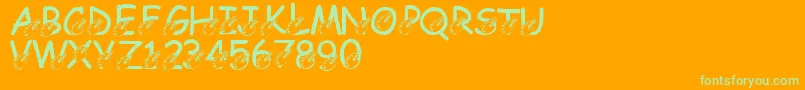 LmsDarrensDelight Font – Green Fonts on Orange Background