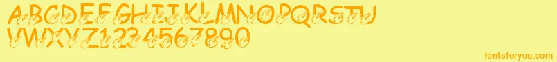 LmsDarrensDelight Font – Orange Fonts on Yellow Background