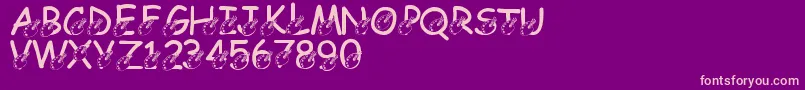 Fonte LmsDarrensDelight – fontes rosa em um fundo violeta