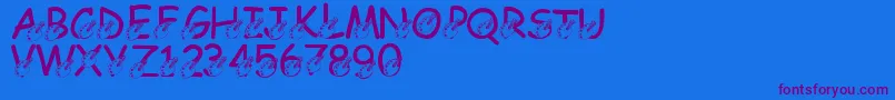 LmsDarrensDelight Font – Purple Fonts on Blue Background