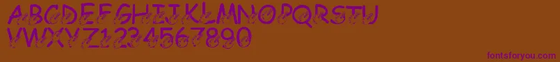 LmsDarrensDelight Font – Purple Fonts on Brown Background