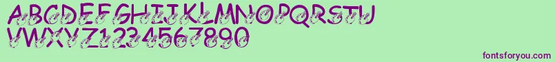 LmsDarrensDelight Font – Purple Fonts on Green Background