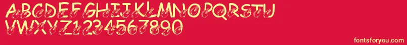 LmsDarrensDelight Font – Yellow Fonts on Red Background