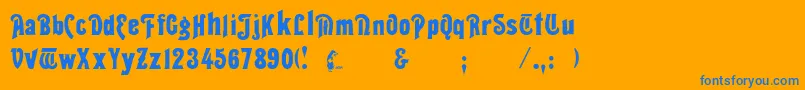 フォントThalia – オレンジの背景に青い文字