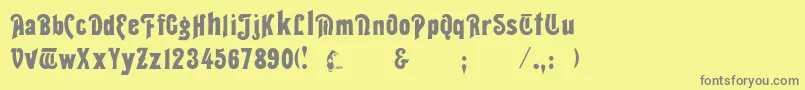 フォントThalia – 黄色の背景に灰色の文字