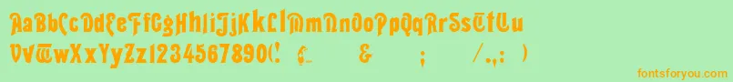 Thalia Font – Orange Fonts on Green Background