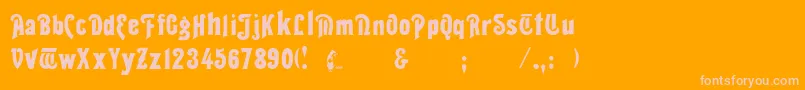 Thalia Font – Pink Fonts on Orange Background