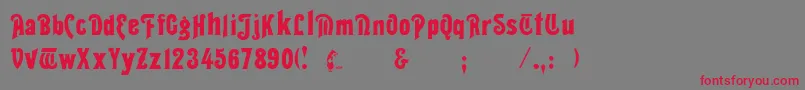 Thalia Font – Red Fonts on Gray Background