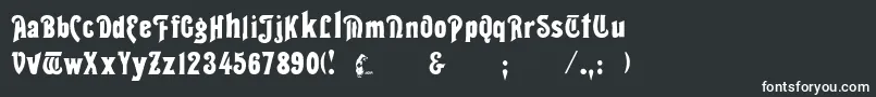 フォントThalia – 黒い背景に白い文字