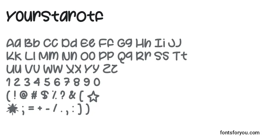 Fuente YourStarOtf - alfabeto, números, caracteres especiales