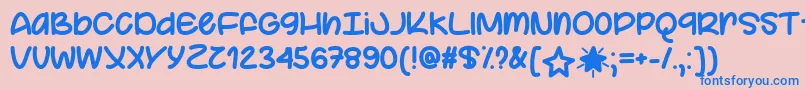 フォントYourStarOtf – ピンクの背景に青い文字