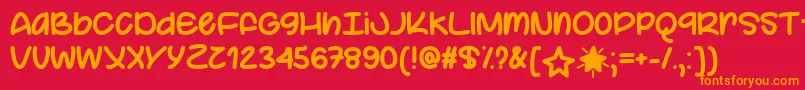 YourStarOtf Font – Orange Fonts on Red Background