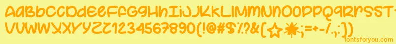 YourStarOtf Font – Orange Fonts on Yellow Background