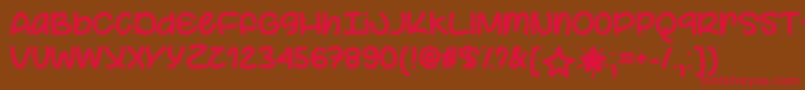 フォントYourStarOtf – 赤い文字が茶色の背景にあります。