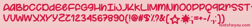 YourStarOtf Font – Red Fonts on Pink Background
