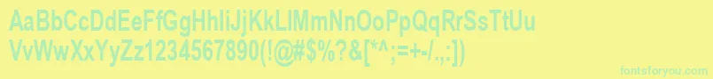 Fonte ArialCyr70b – fontes verdes em um fundo amarelo
